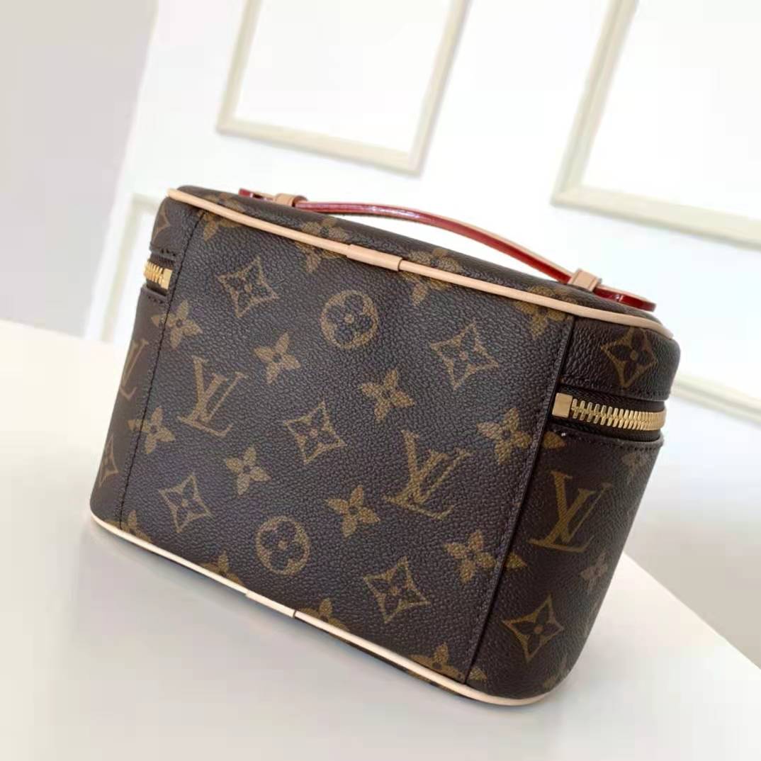 louis vuitton monogram nice mini toiletry pouch (m44495), with dust